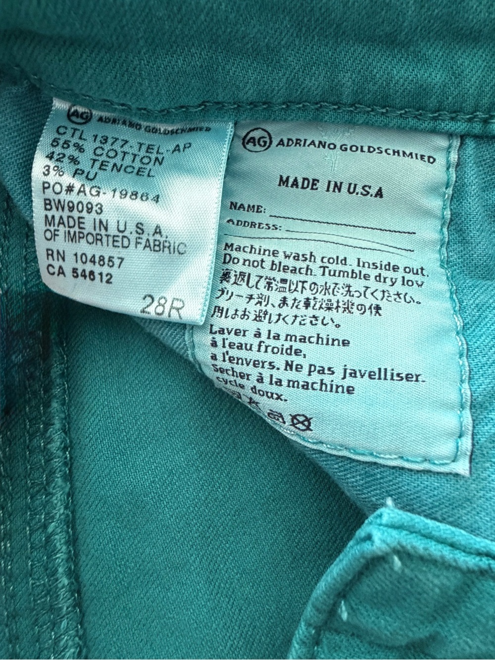 Woman’s AG Teal Women’s Stevie Jeans - Picture 6 of 7